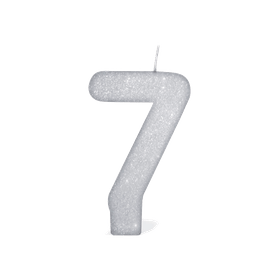Vela-Branca-Glitter-Numero-7-UN-482030