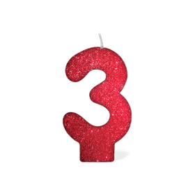 Vela-Vermelha-Glitter-Numero-3-UN-482099