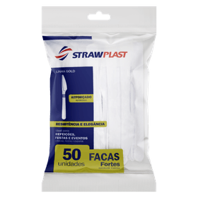 FACA-DESCARTAVEL-FORTE-BRANCA-STRAWPLAST-GOLD-PACOTE-50-UNIDADES-781438