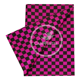 TOALHA-78CMX78CM-XADREZ-PINKPRETO-C10UN-CAMP-FESTAS-114983