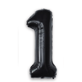 BALAO-METALIZADO-16-POLEGADAS-PRETO-NUMERO-1-UN-773584