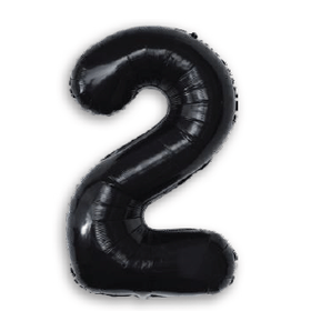 BALAO-METALIZADO-16-POLEGADAS-PRETO-NUMERO-2-UN-773585