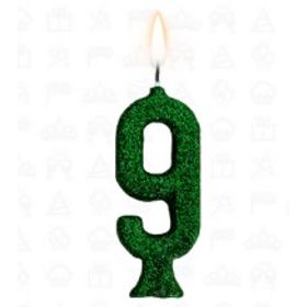 VELA-ANIVERSARIO-PICK-GLITTER-VERDE-N-9-REGINA-FESTAS-857508