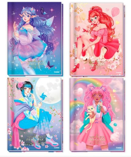 CADERNO BROCH C.D PRINCESA FASHION C/80FLS CREDEAL - Loja Doce
