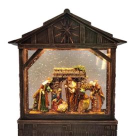 PRESEPIO-NATALINO-FAMILIA-SAGRADA-MUSIC-CGLITTER-LED-MARROM-22X25CM-MAGIZI-862462