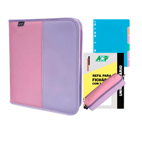 KIT-FICHARIO-BICOLOR-UNIV-CESTOJO-6DIV-96FLS-ROSALILAS-ACP-880873