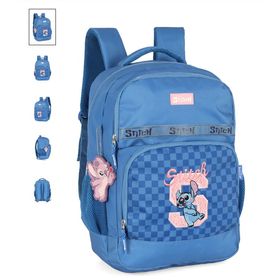 MOCHILA-STITCH-AZUL-XADREZ-LUXCEL-889406
