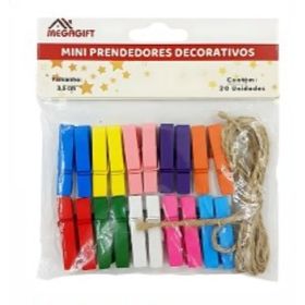 MINI-PRENDEDOR-DECORATIVO-C20UN-35CM-COLORIDO-MEGAGIFT-916277