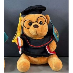 URSO-FORMATURA-PELUCIA-17CM-MARRON-E-PRETO-S2-TOYS-909579